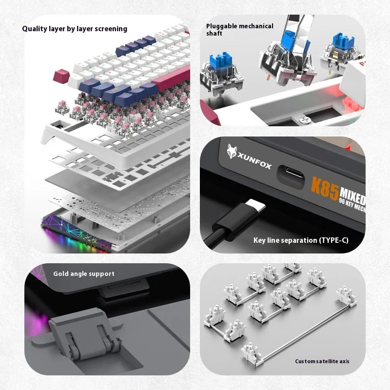 XUNFOX K85 wired mechanical keyboard for esports games